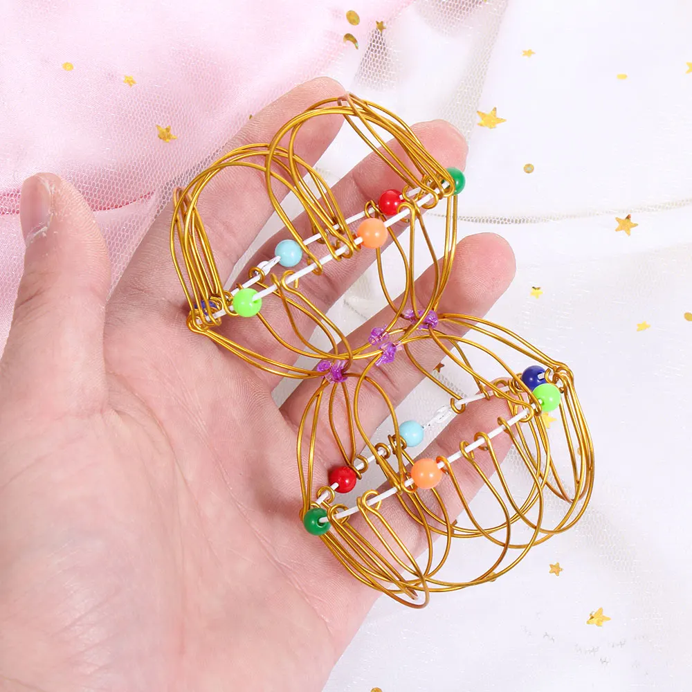 

Magic Mandala Flower Basket Toy Multiple Changes Magic Iron Hoop Toy Anxiety Relief Easy to Carry Creative Finger Toys