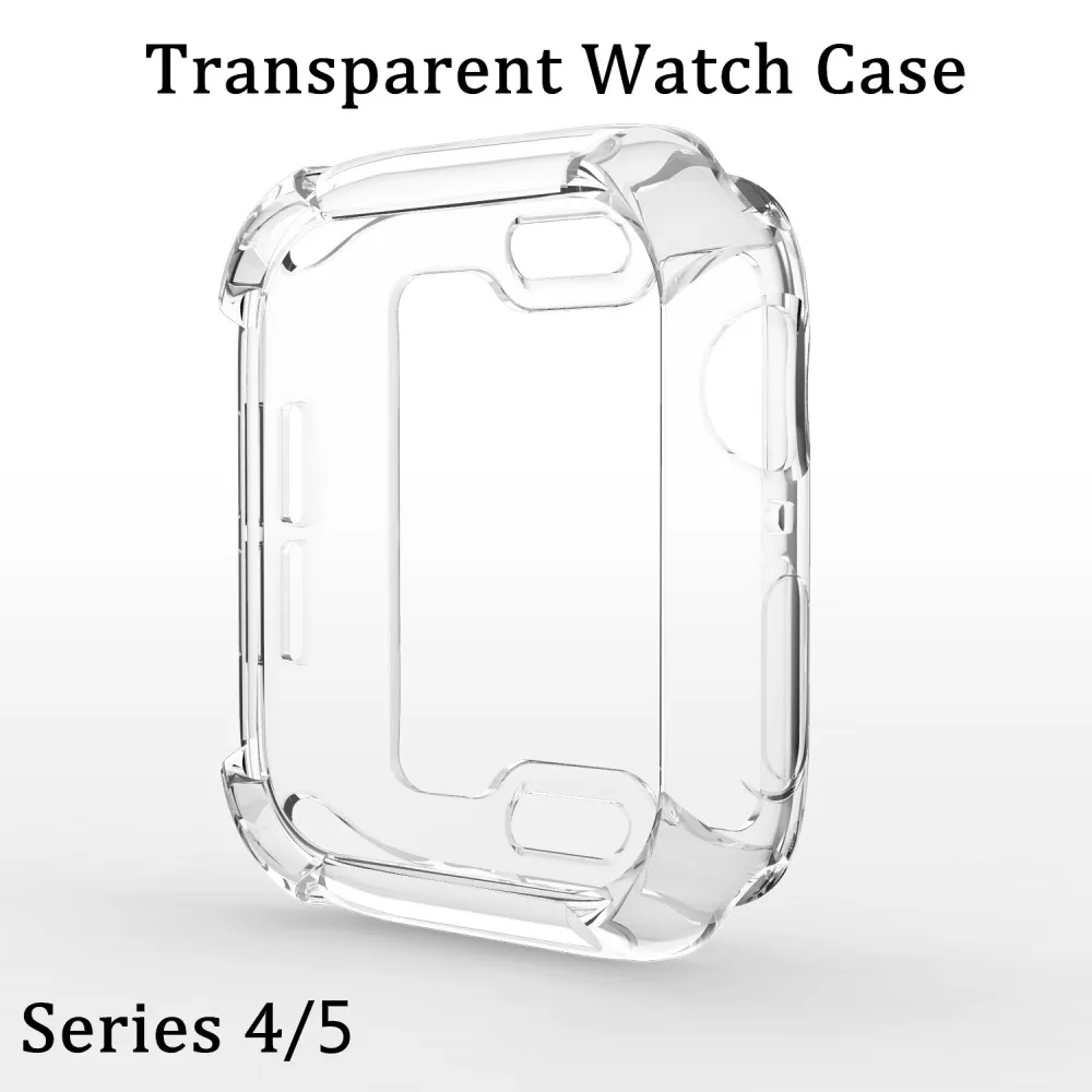 Прозрачный чехол для часов Apple Watch Series 4 40 мм 44 мягкий прозрачный защитный из ТПУ