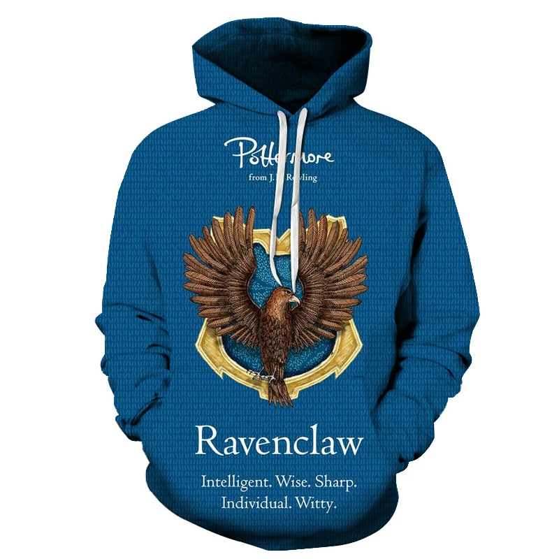 Повседневные толстовки с принтом из фильма Ravenclaw осенний мужской женский