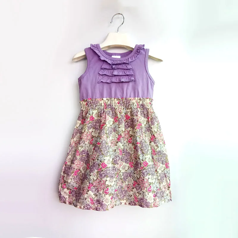 2019 детское платье без рукавов для девочек летние платья с цветочным принтом