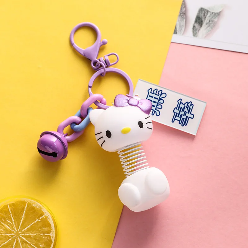

2019 new spring decompression cat bell key chain cartoon doll creative couple bag pendant car pendant