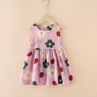 summer dress girl 2021 fashion sleeveless toddler girl dresses cotton childrens clothing flower style kids clothing princess