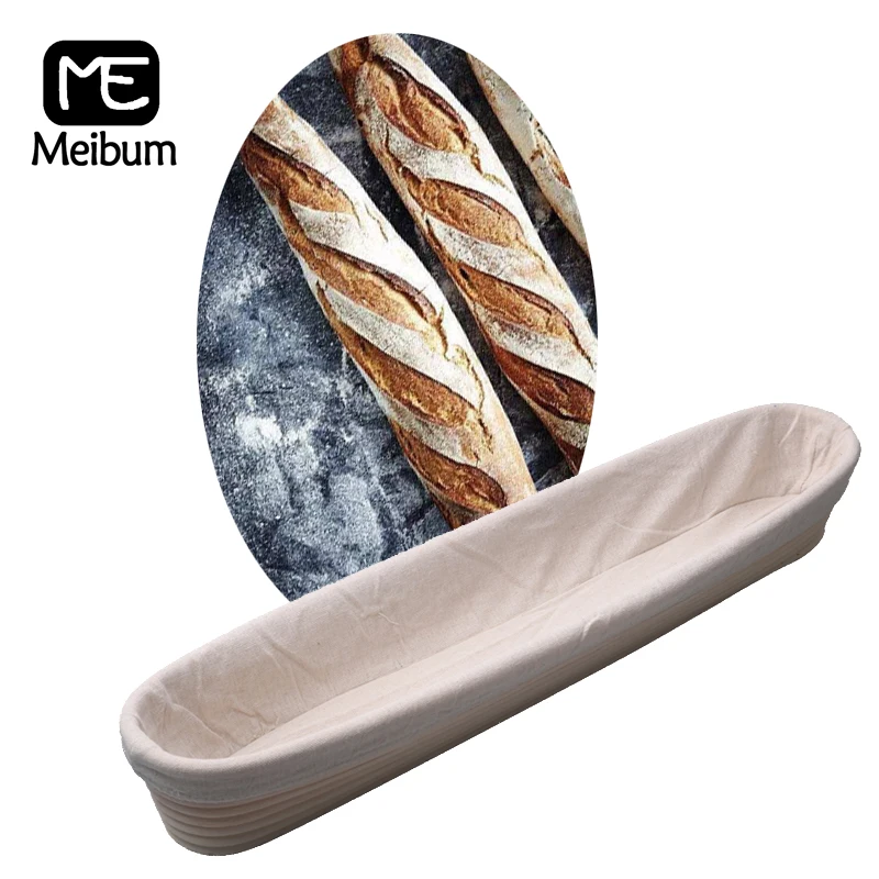 

Meibum Banneton French Country Bread Brotform Proofing Baskets Dough Fermentation Rattan Basket Linen Liner Baguette Baking Tool