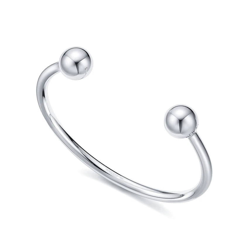 

Popular Couple Anniversary Fashion Party Round Ball Silver Bracelet