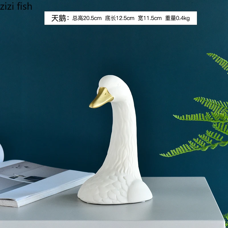 Творческий ваза с животными имитация лося Лебедь кролик керамика цветок вставки