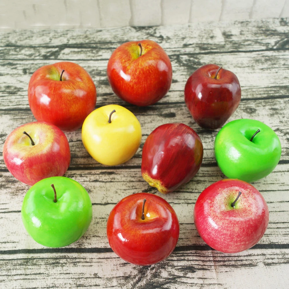 

8pcs 8cm size artificial fruit Plastic Fake Fruit artificial apple&artificial plastic fake simulated apple