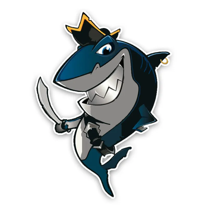 

Funny Like Pirate Shark Cartoon Decals Car Decoration Decals Personalized Car Decals Color PVC Waterproof Decals, 16cm * 11cm