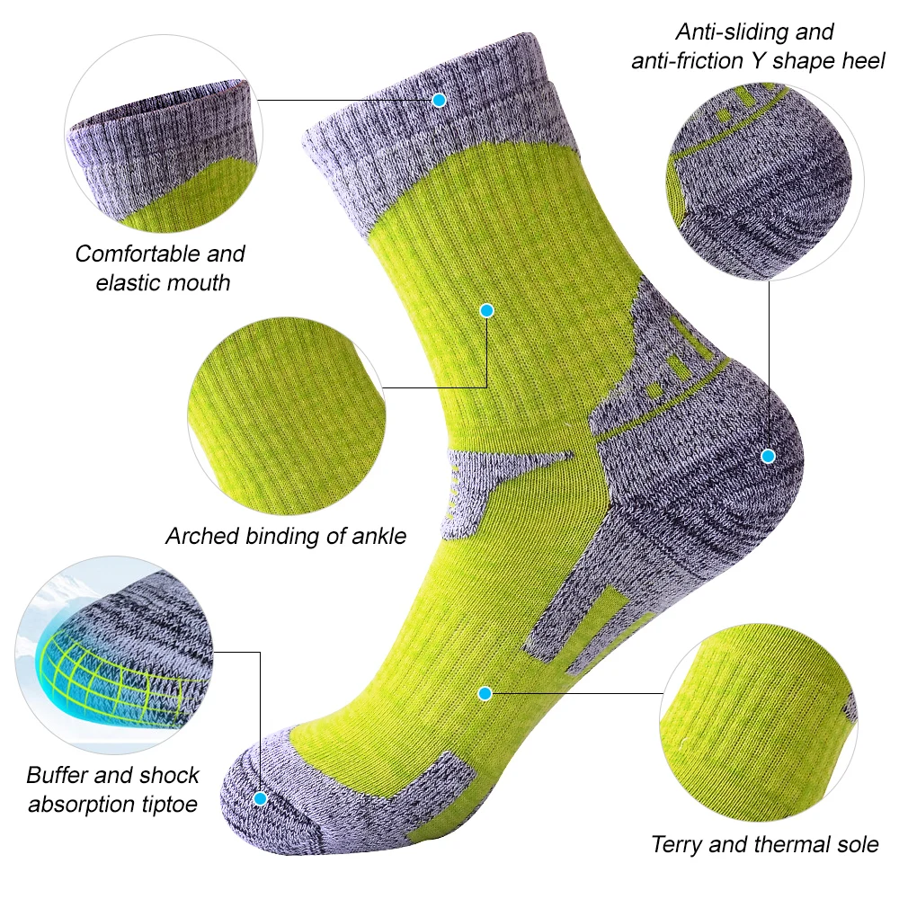 Забавные носки для бега мужчин и женщин 2/3 пар зимние толстые термоноски с