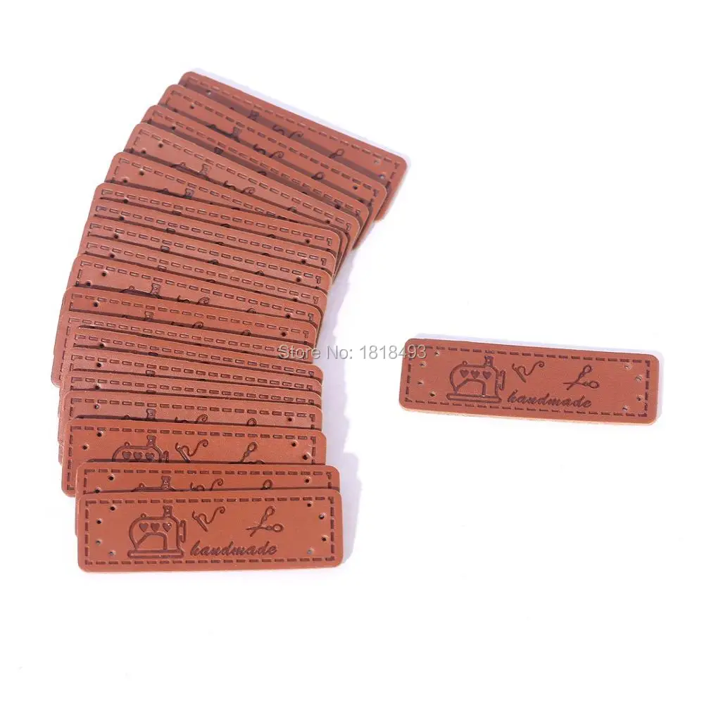 

clothing PU labels cute handmade labels garment hand made leather labels clothing tags 100 pcs a lot