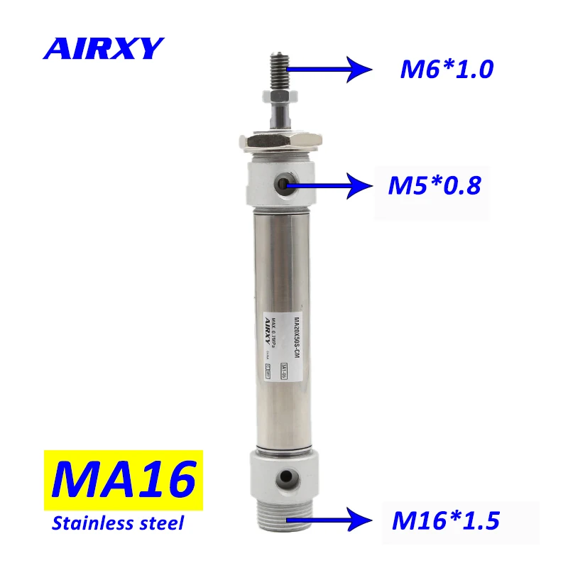 Пневматический цилиндр air MA 16 мм мини-Пневматика из нержавеющей стали