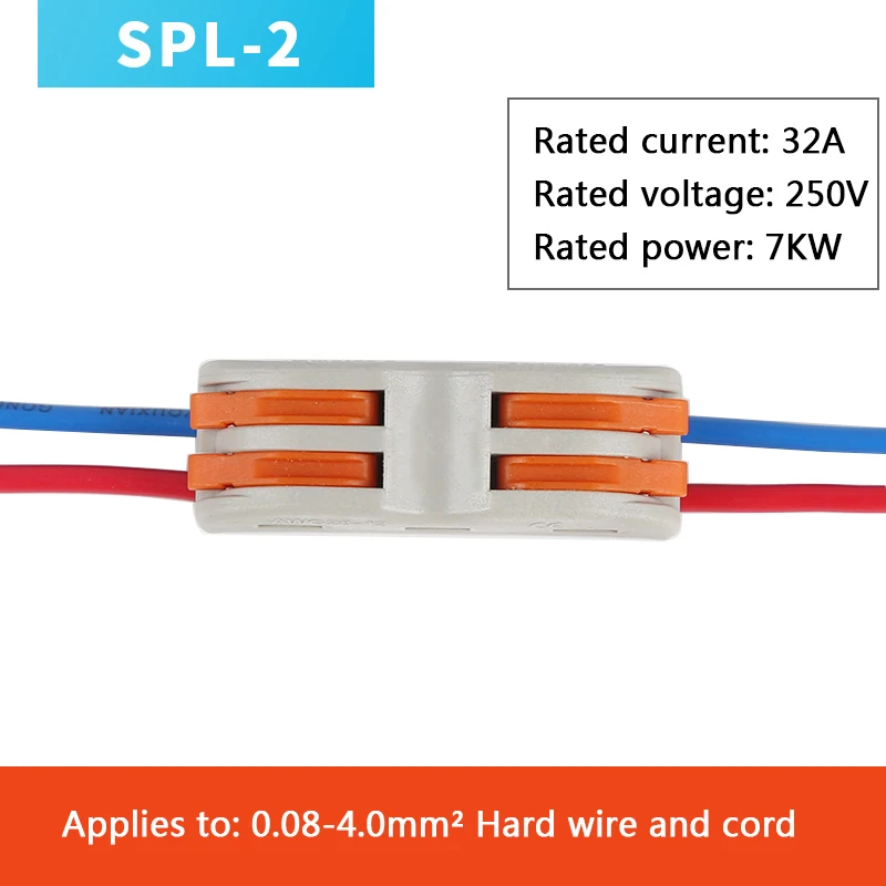 SPL-2 10-100pcs светодиодные полосы светильник компактный Универсальный разъем провода 2pin 3pin 4pin 5pin 8pin разъем, клемма блока вниз светильник разъем - Цвет: SPL-2
