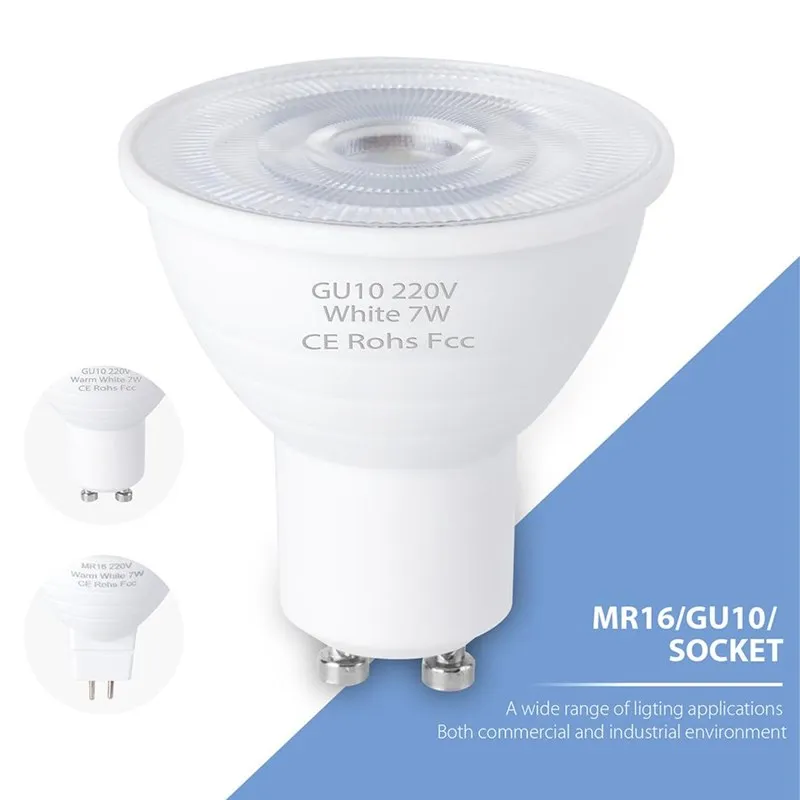 

GU10 MR16 Led Bulb E27 E14 6W 85-265V Beam Angle 120 Degree Spotlight For Home Energy Saving Indoor Light Bulb For Table Lamp