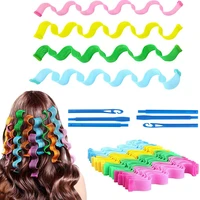 1218pcs diy magic hair rollers snail shape curler hairdressing sticks spiral curls round random color salon hairstyle tools