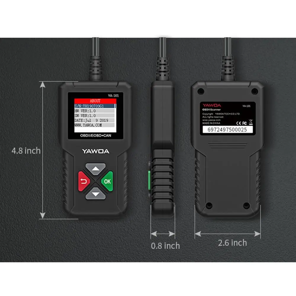 Ediag YA101 OBDII/EOBD 16Pin считыватель кода диаграмма данных USB обновление OBD2 диагностический инструмент