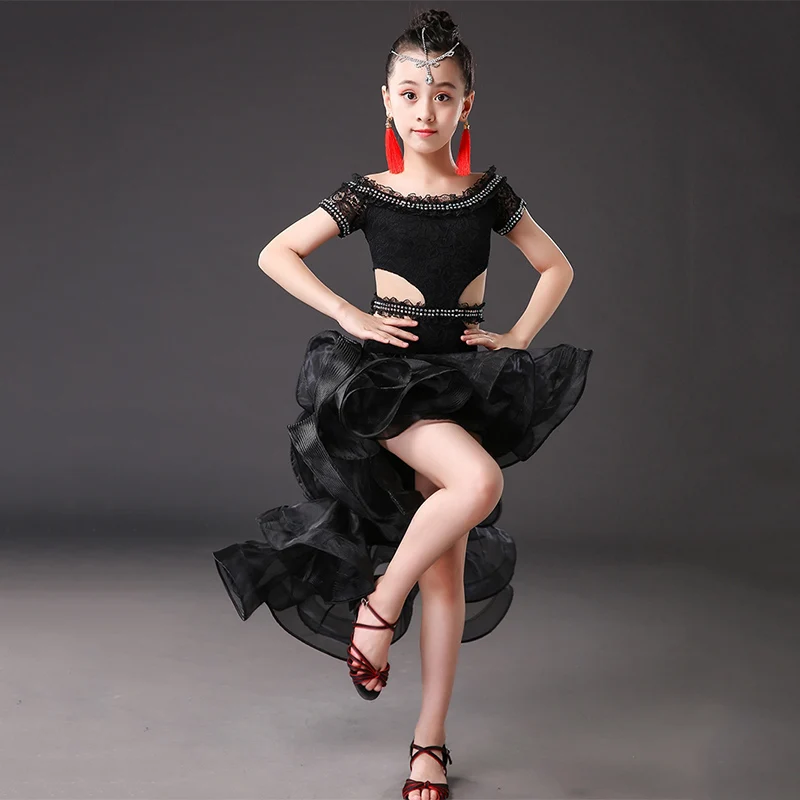 

Latin Dance Competition Dresses Girls Fashion Tango Rumba Salsa Samba Cha Cha Performance Clothing Ballroom Practice Wear DC4612