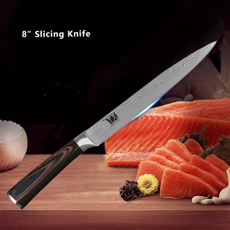 Набор кухонных ножей из 6 предметов Высокоуглеродистый кухонный нож нержавеющей