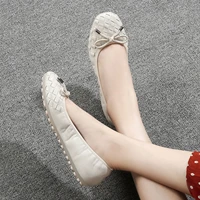 new luxury flat shoes peas shoes butterfly knot round toe comfortable egg roll shoes women factory dropship store siketu brand