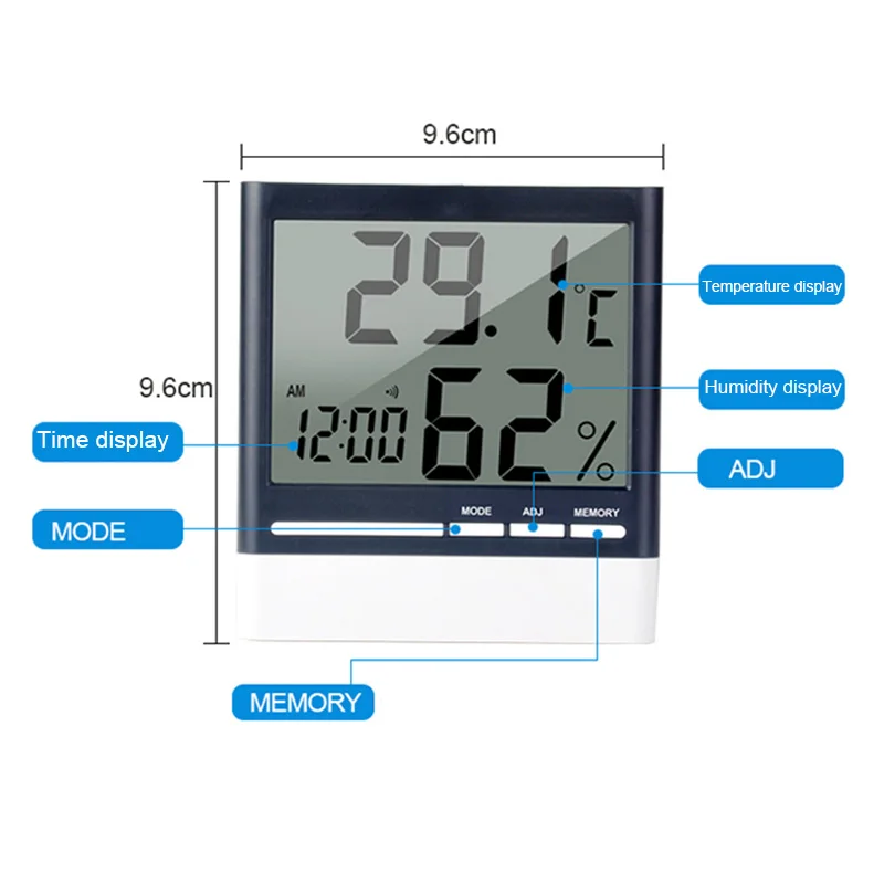 1 шт. комнатный термометр гигрометр метр с будильником Функция Дисплей