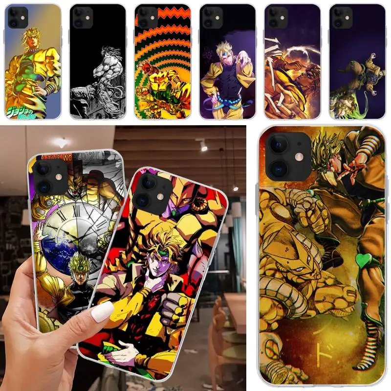 

Jojos Bizarre Adventure DIO Phone Case Matching Coque Transparent For Iphone XR 11 12 13 Pro X XS Max 6 7 8 6s Plus SE2020 Case