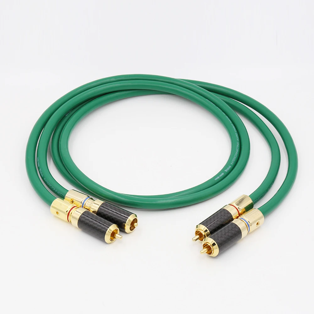 

X403 McIntosh 2328 Hi Fi OCC Copper Silver Plated Audio Cable With Gold Plated Carbon Fiber RCA Male Plug Connector