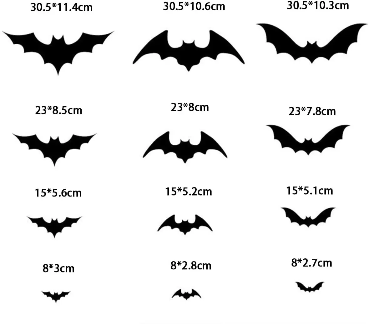 Хэллоуин 3D летучие мыши 4 размера страшные настенные наклейки на окна для
