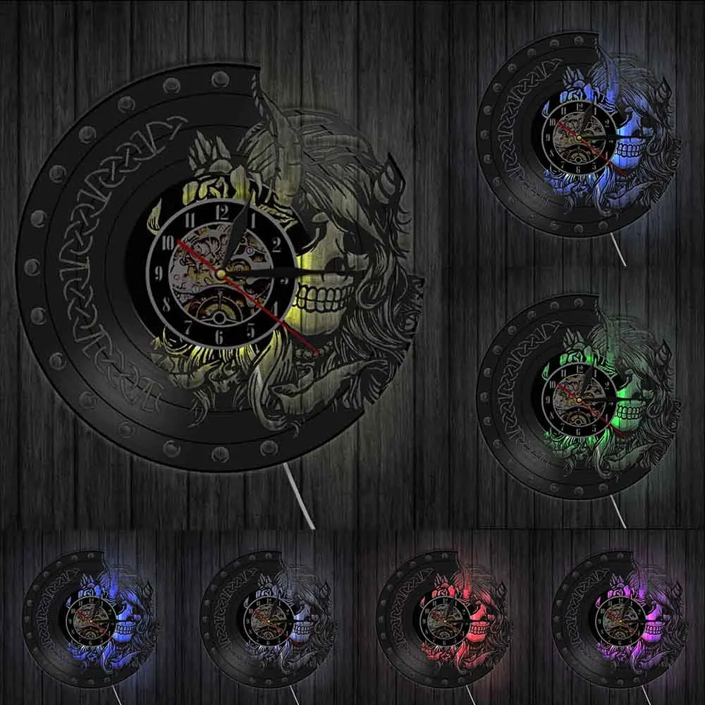 Таинственные скандинавские часы с виниловой пластинкой немые кварцевые