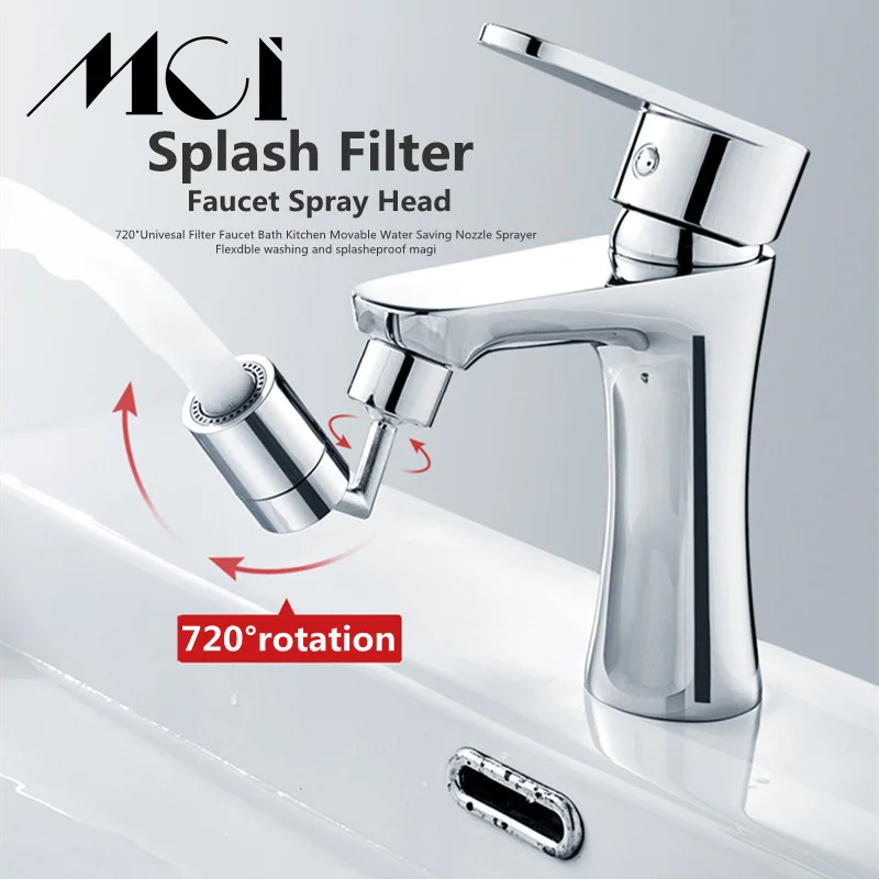 Mci Universal Splash Faucet Spray Head 720 Degree Rotating Tap Filter Water Bubbler Aerator 2 Modes Kitchen Nozzle | Обустройство
