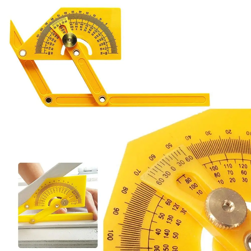 

Precise Protractor and Angle Finder Woodworking Measurement Tools 0 to 180 for Measure Inner / Outer Angle Plastic Protractor