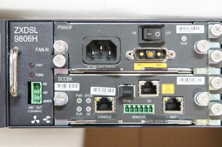 Оригинальный доступ ZTE ZXDSL 9806H EPON с SCCBK * 1 PWAHF питание от постоянного тока и