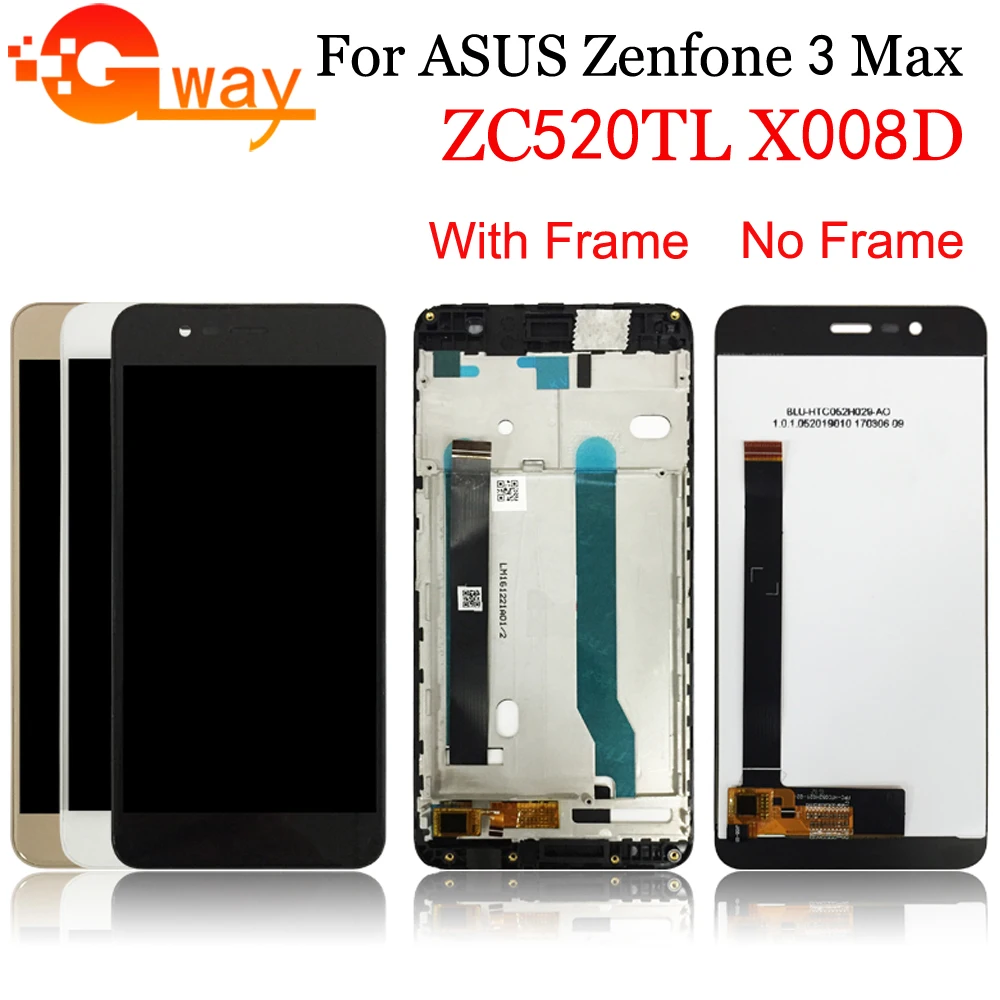 

Original 5.2'' For Asus Zenfone 3 Max ZC520TL Display LCD Touch Screen Digitizer Assembly LCD X008D ZC520TL LCD Display