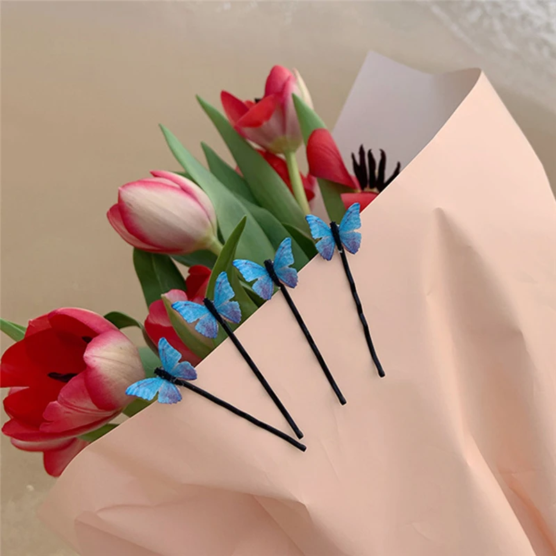 4 шт./компл. модная новинка заколка для волос двухслойная заколка-бабочка
