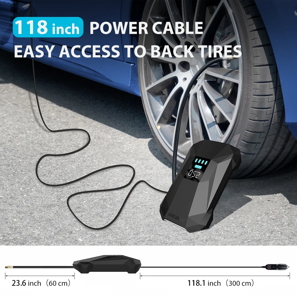

CYCPLUS Electric Air Inflator Car Compressor DC 12V Portable Digital Inflator LED Pump for Car Motorcycle Bicycle Tyre Ball