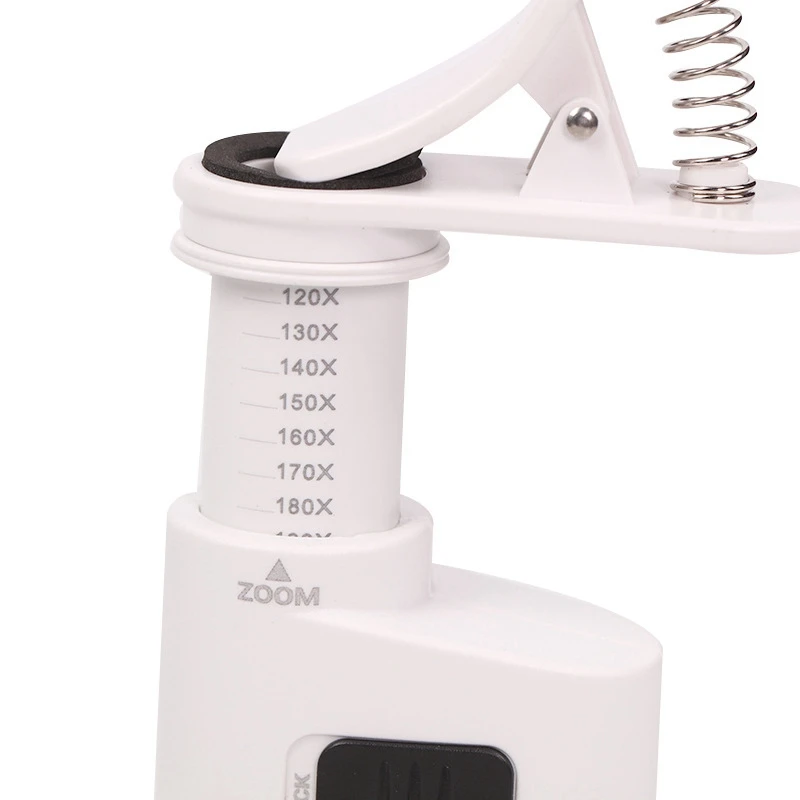 

Pocket Microscope LED Lighted Phone Microscope Portable Mini 120X to 190X Magnification Microscope with Phone Clip