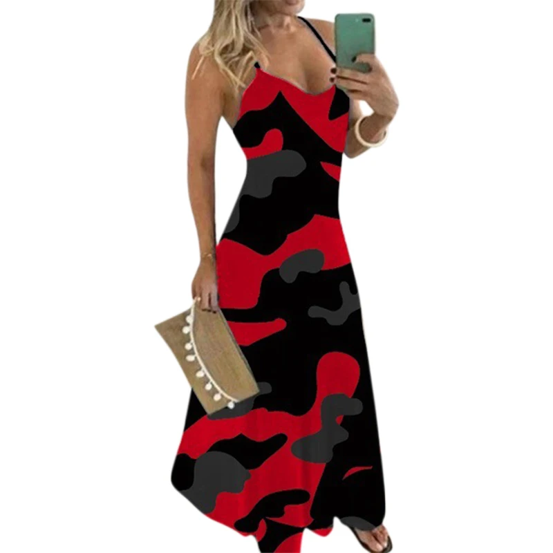 Женское платье макси с градиентом длинное пляжное без рукавов в повседневном или