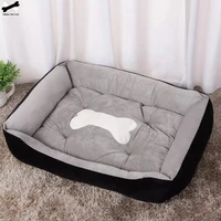 bone pet bed warm linen cat house for small medium large dog soft washable puppy cotton kennel wash ship from germany