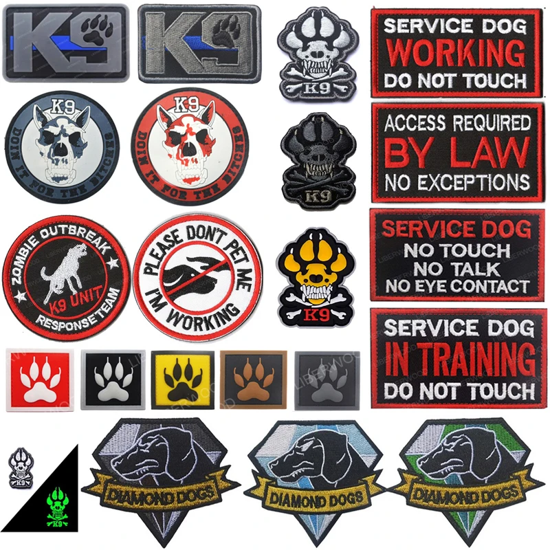 

Услуги собака рабочего учебного вышитые патчи военные тактические заплатки ПВХ значки вышивки K9 собака патч для шлейка для домашних животн...