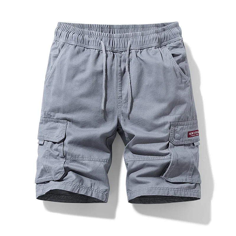 Шорты-карго мужские однотонные из хлопка модные повседневные бриджи дышащие