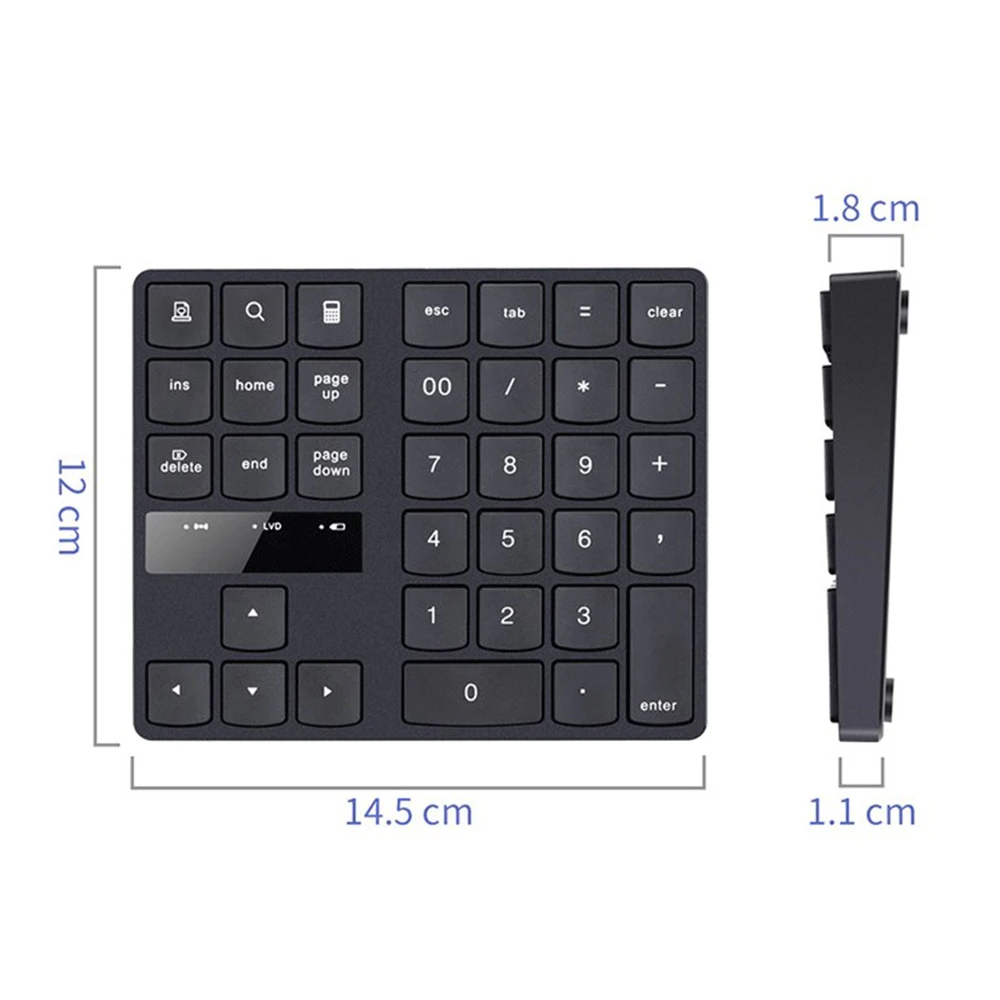 

2.4GHz Wireless Keyboard 35-key Multimedia Rechargeable Keypad Portable Digital Numeric Keypad For IOS Android Windows