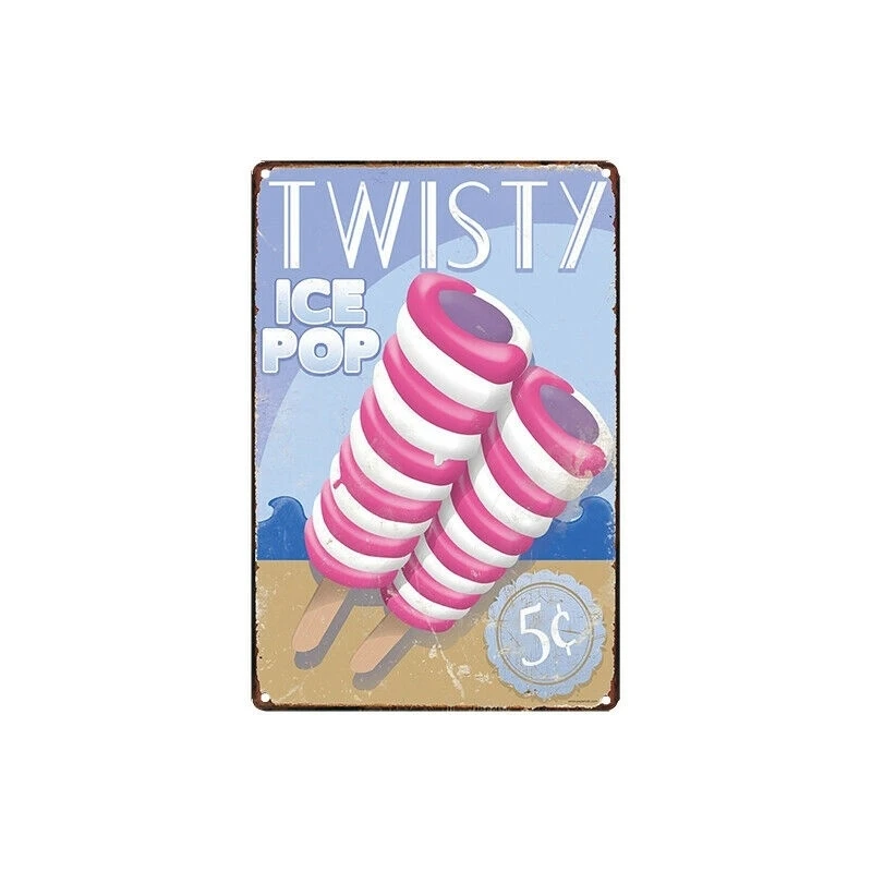 

Metal Tin Sign twisty ice pop Decor Bar Pub Home Vintage Retro Poster(Visit Our Store, More Products!!!)