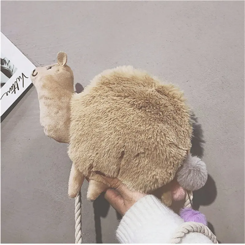 Женская сумка из альпаки и ламы мягкие плюшевые сумки через плечо тоут кошелек