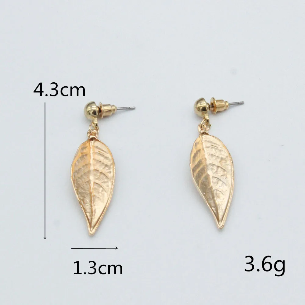 

New fashion female earrings personality ins style creative metal leaf feather earrings jewelry female earrings