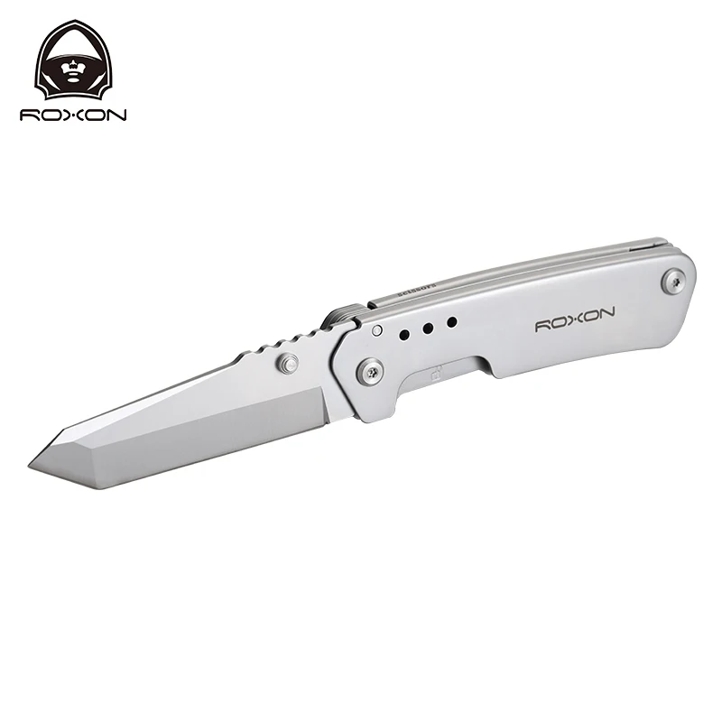Складной карманный нож и ножницы Roxon 2 в 1 EDC Multi tool с зажимом для ремня работа по
