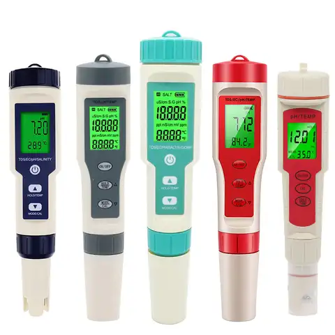 Измеритель PH TDS EC ORP, тестер температуры SG с подсветкой, цифровой измеритель качества воды, для аквариума, 2/3/4/5/7 в 1