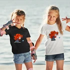 Черная милая детская модная футболка принцессы Мерида храбрости Харадзюку детская графическая Милая забавная футболка мультяшная футболка для девочек