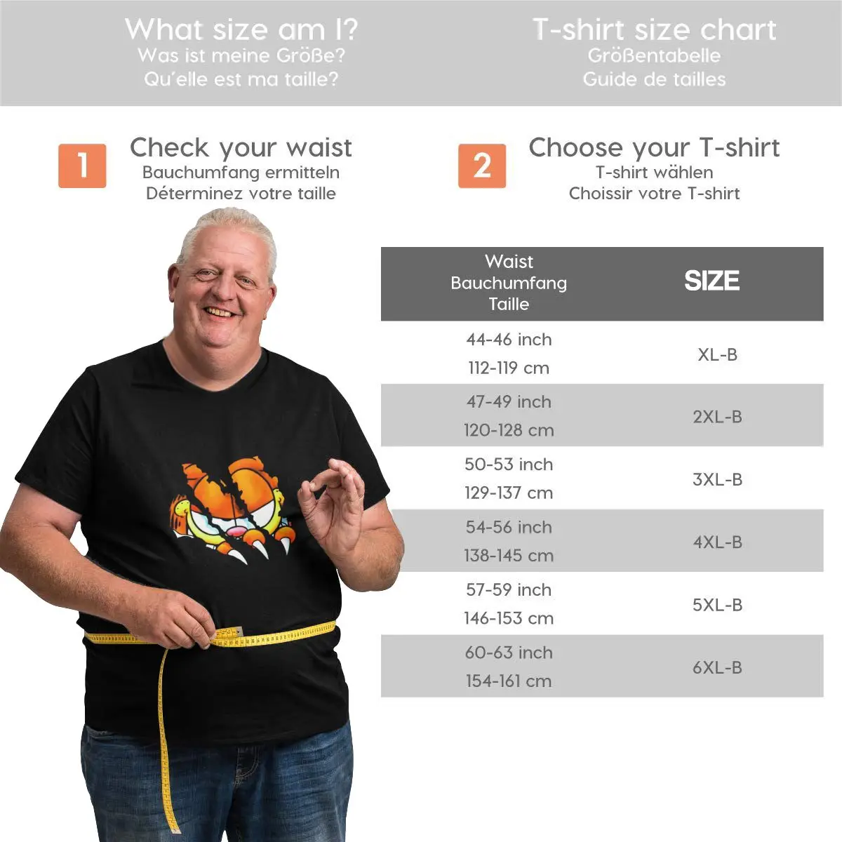 

Men T-Shirt Garfield Claws Unique Cotton Big Tall Tees Short Sleeve Lovely Cat T Shirts Round Neck Tops Plus Size 4XL 5XL 6XL