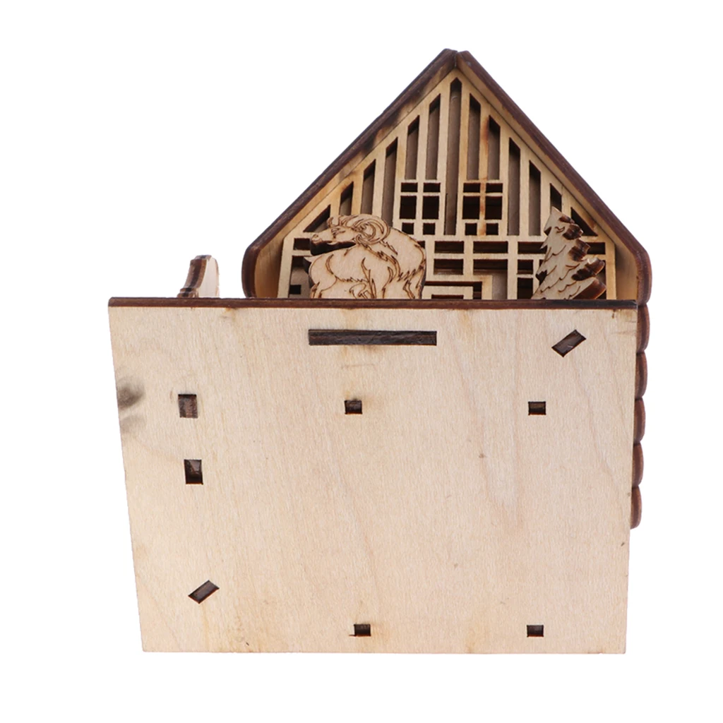 

Wooden 3D Puzzle Jigsaw DIY House Villa Building Toy Kid Construction Games