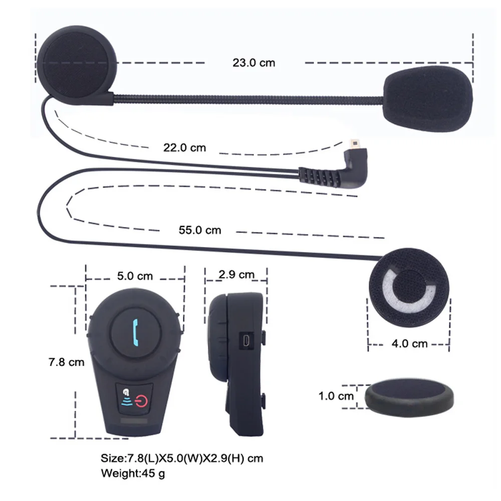 2pcs/lot Original FreedConn Motorcycle 500M BT Bluetooth Multi Interphone Headset Helmet Intercom Handfree with FM radio | Автомобили и