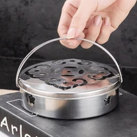 round mosquito coil box stainless steel mosquito coil case with cover