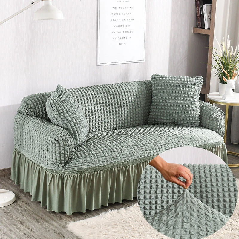 New Bubble Yarn Sofa Cover Korean Skirt Lace Universal Sofa Cover Living Room All-inclusive L shape Sectional Sofa Couch Cover