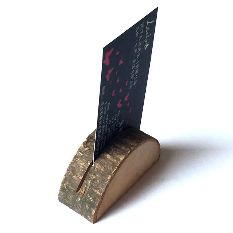 

10pcs Rustic Wooden Stump Wedding Party Reception Stand Number Name Table Menu Picture Photo Clip Place Card Holder